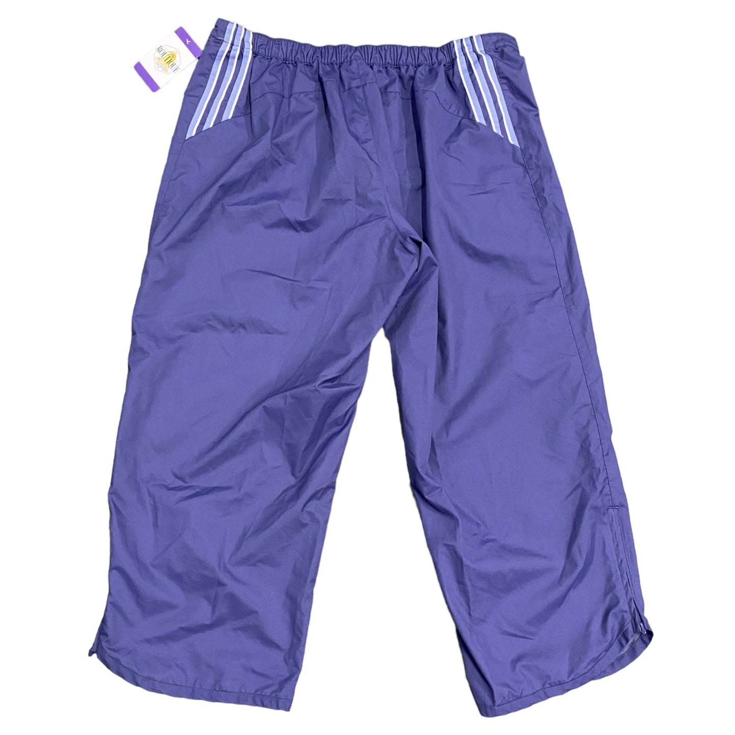 Vintage Adidas Pants Womens XL Blue Purple Casual Track Straight Leg Zip Ankle