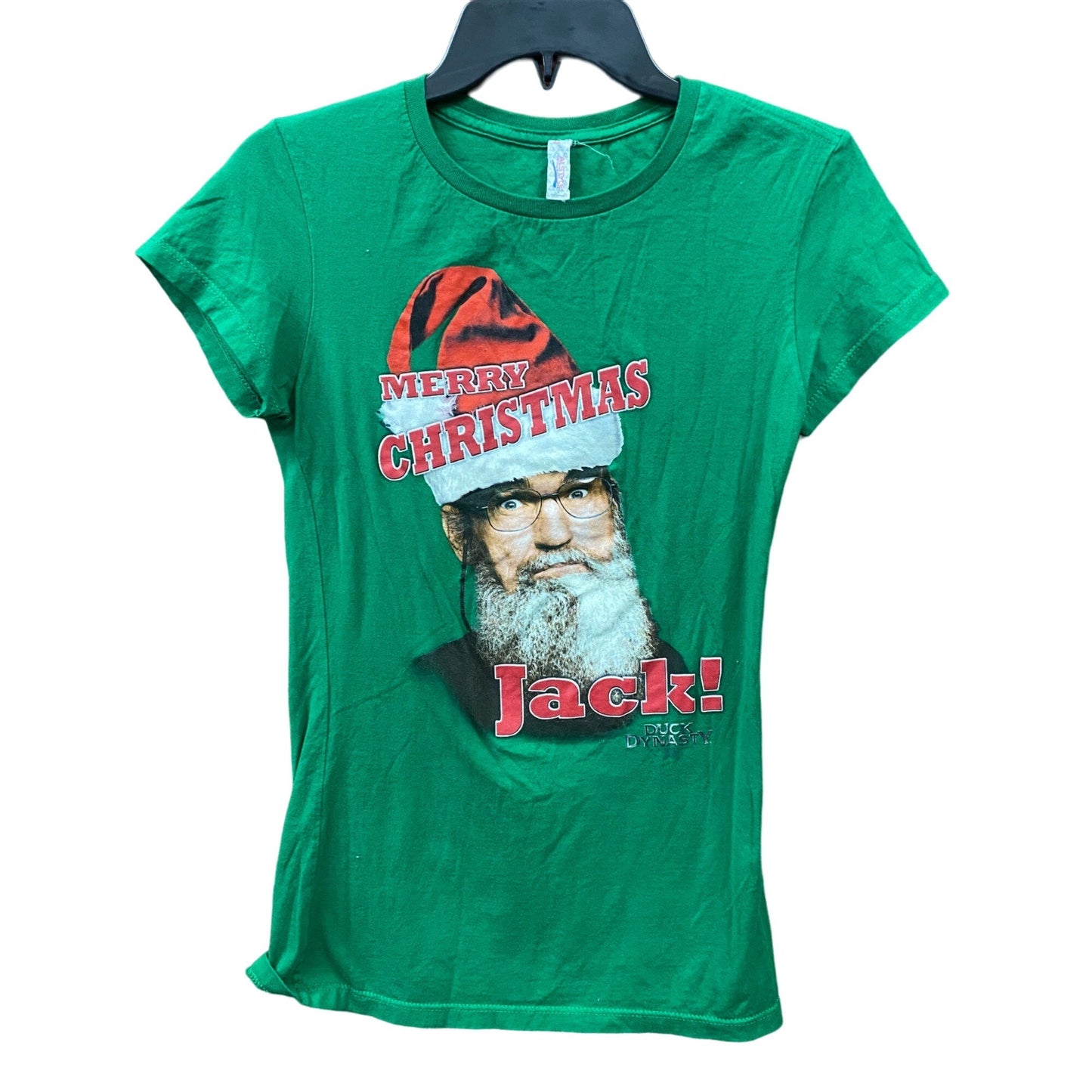 Alstyle L Green Duck Dynasty "Merry Christmas Jack" Tshirt Uncle Sy Short Sleeve