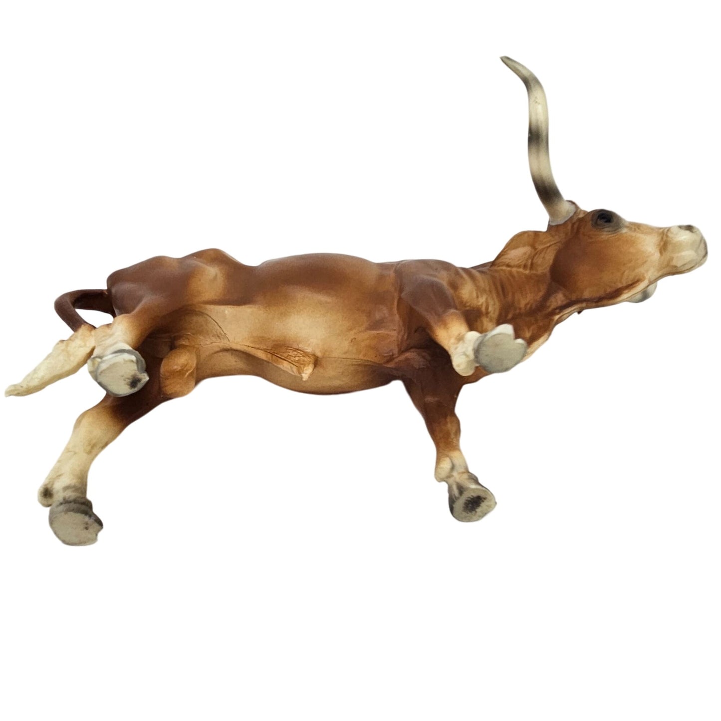 Vintage Breyer Longhorn Steer Bull Light Tan Brown Long Plastic Stamped Toy