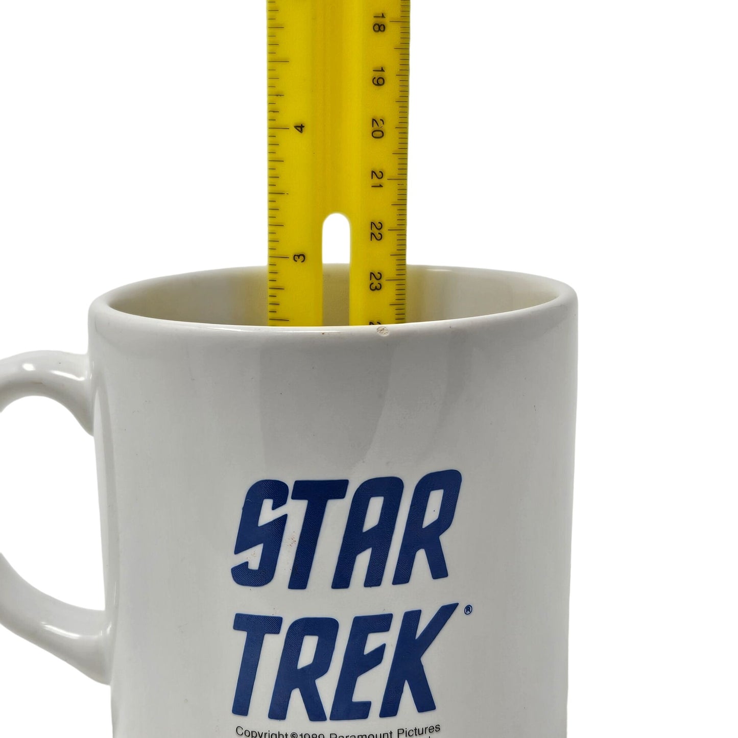 Vintage 1989 Star Trek Beam Up Transporter Ceramic Coffee Mug Cup Kirk Spock