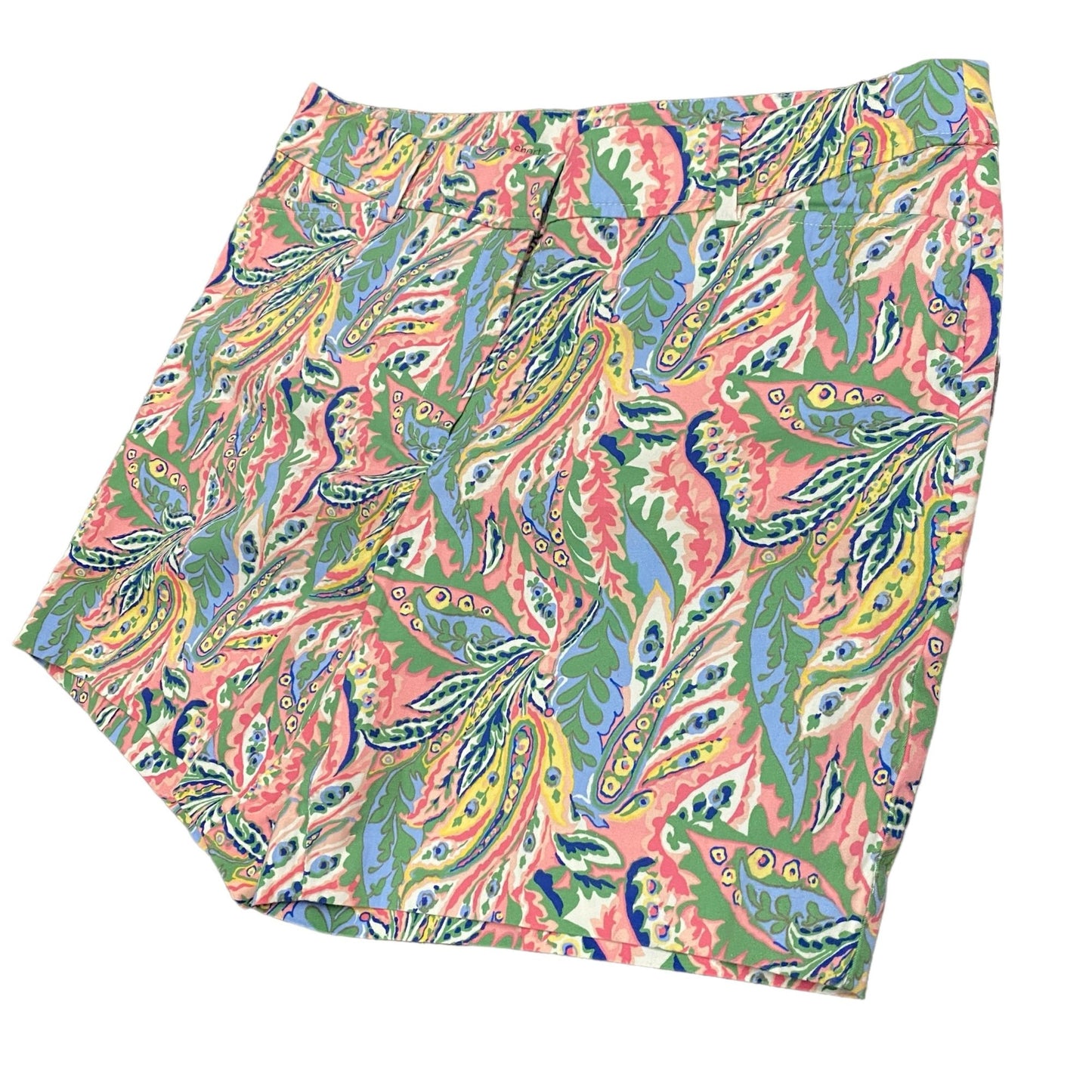 Talbots 12 Petite Perfect Short 6" Inseam Botanical Paisley Pockets Stretch