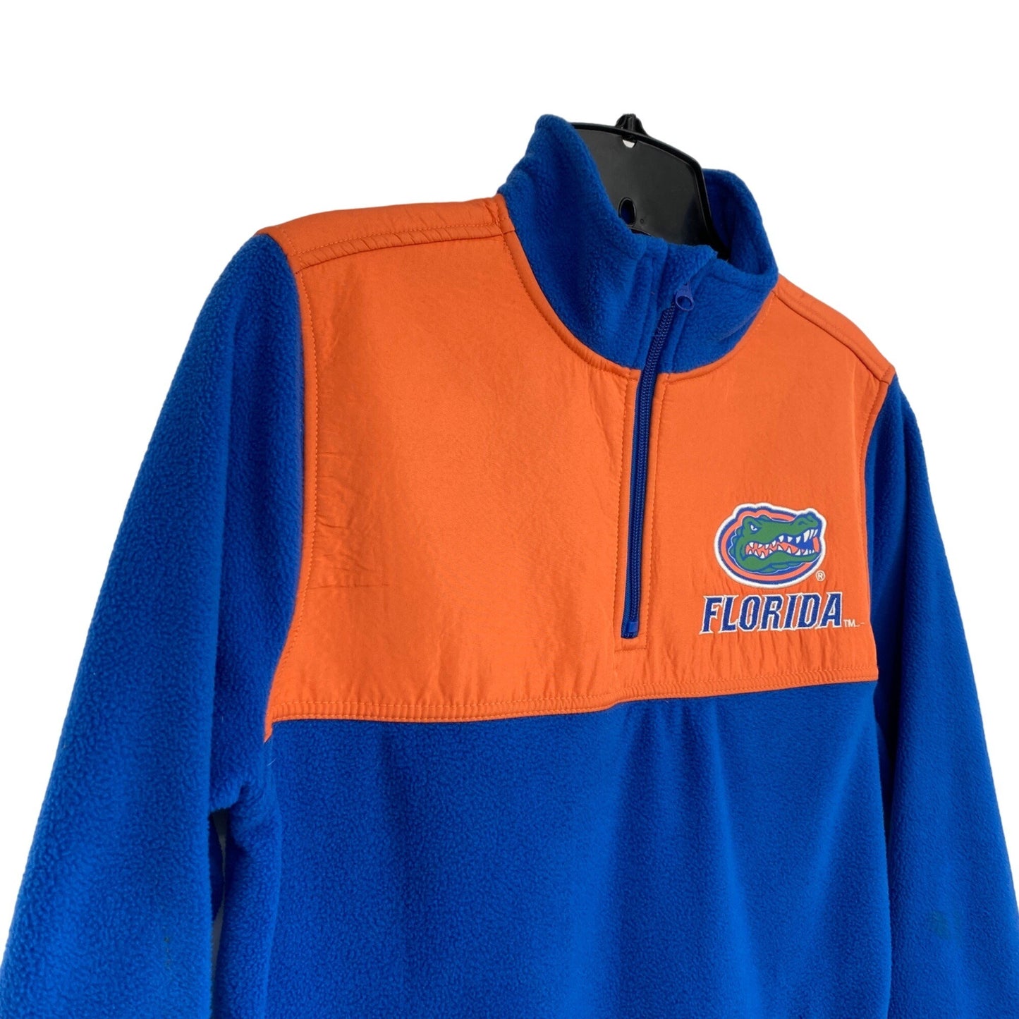 Peak Season Youth L UF Gators 1/4 Zip Jacket Fleece Mock Neck Zip Pockets Blue