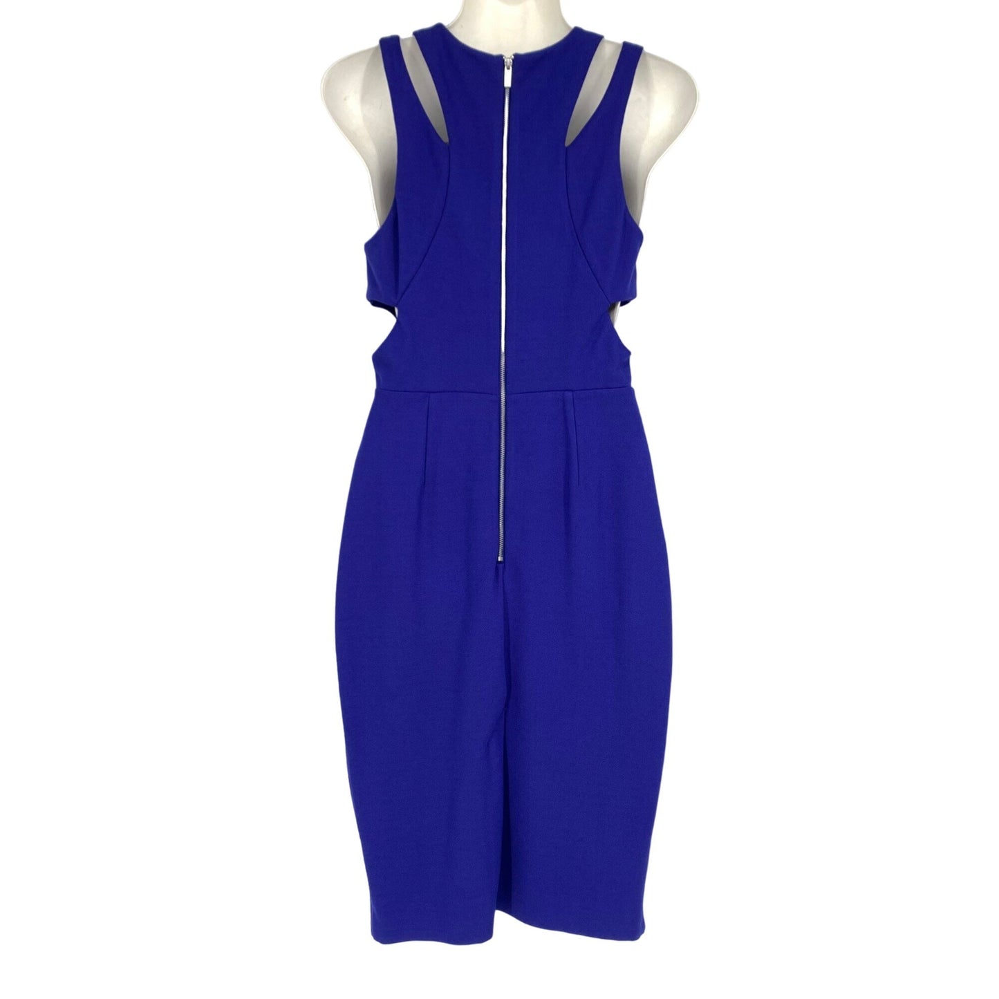 NWT French Connection 6 Blue Lula Stretch Cutout Dress Prince Rocks Zip Closure