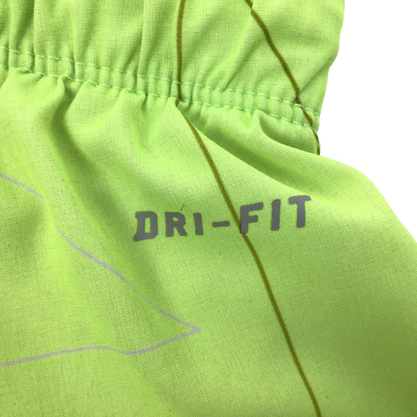 Nike Dri-Fit S Athletic Shorts Neon Green with Geometric Shapes Elastic Waist