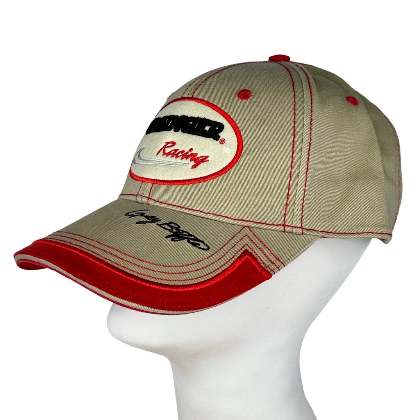 Team Caliber Greg Biffle #16 Grainger Racing Adjustable Baseball Cap Hat Tan Red