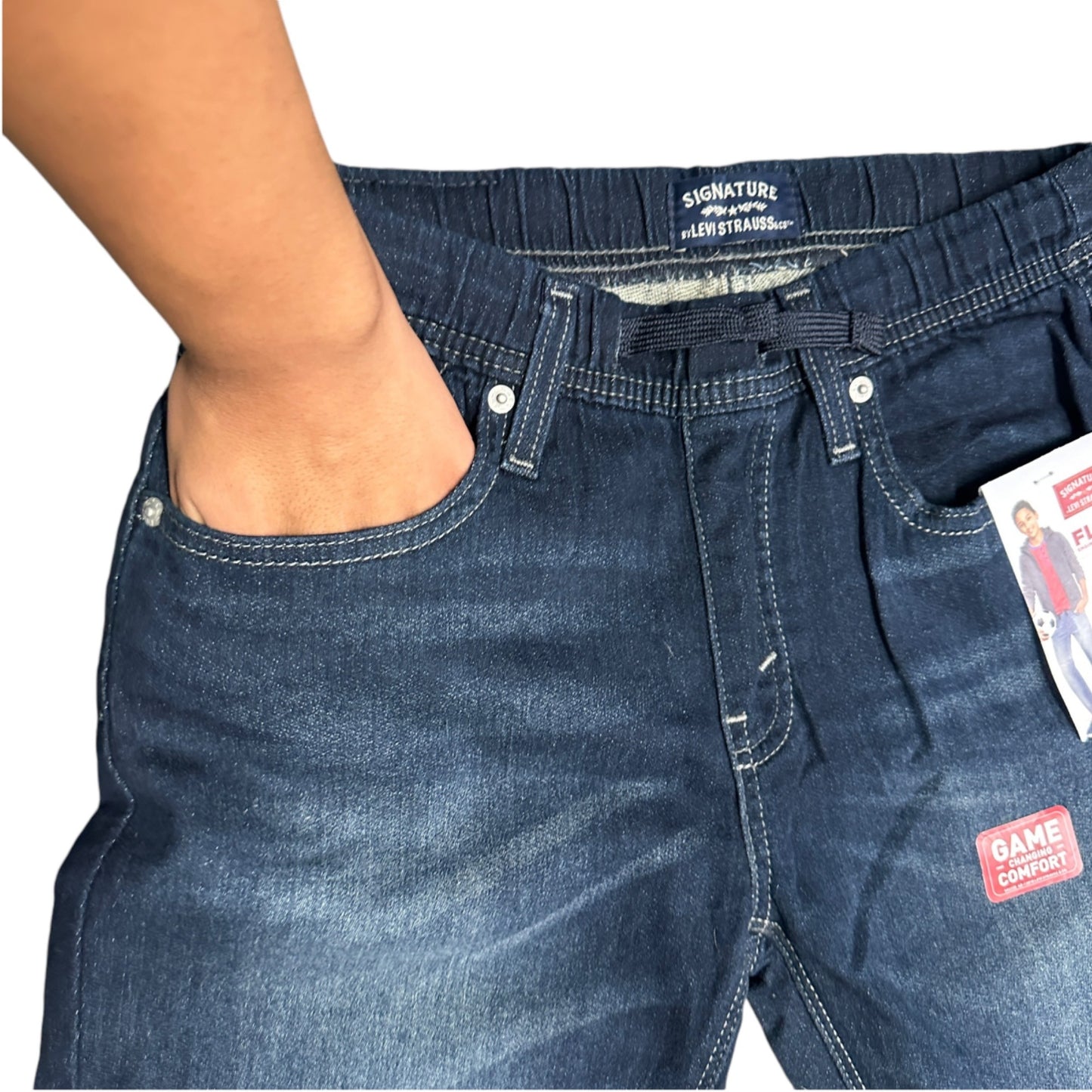 Levi Strauss Boys 14 Reg S67 Athletic Relaxed Fit Slim Leg Stretch Denim Jeans