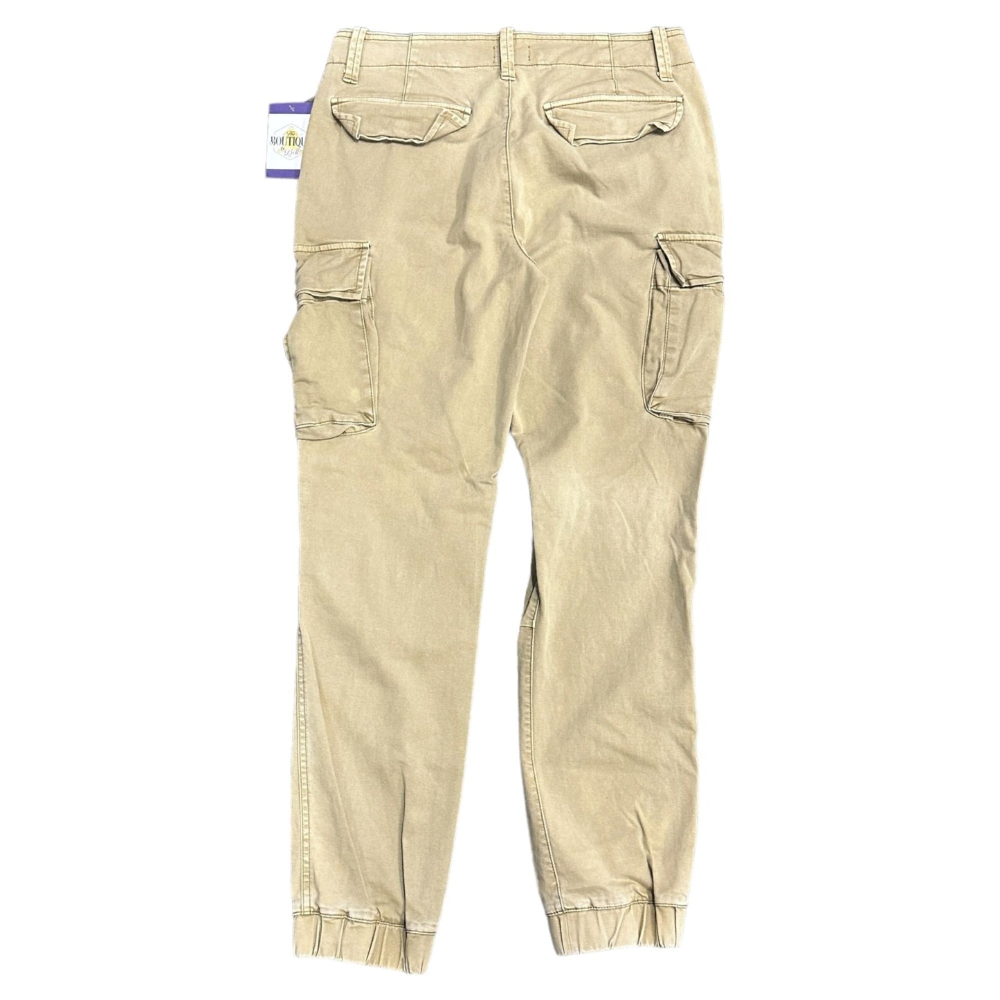 Old Navy Jogger Cargo Pants Mens 30 Khaki Beige Tapered Stretch Button Closure