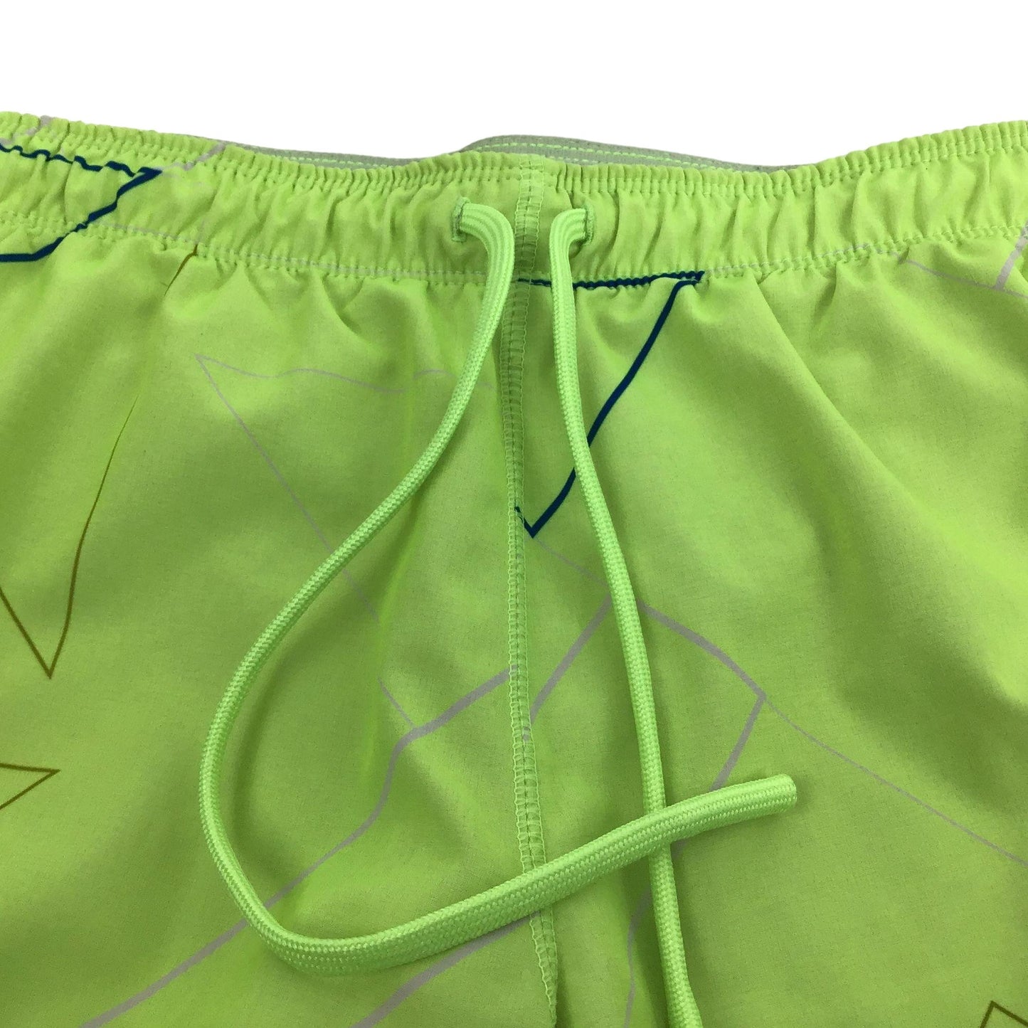 Nike Dri-Fit S Athletic Shorts Neon Green with Geometric Shapes Elastic Waist