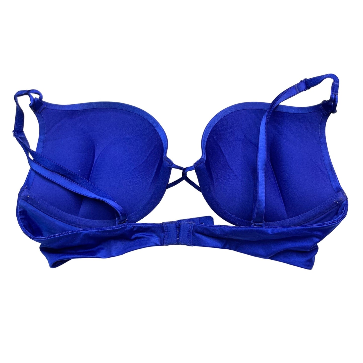 Victoria's Secret 36B Royal Blue Miraculous Plunge Push Up Bra Sequin Detail