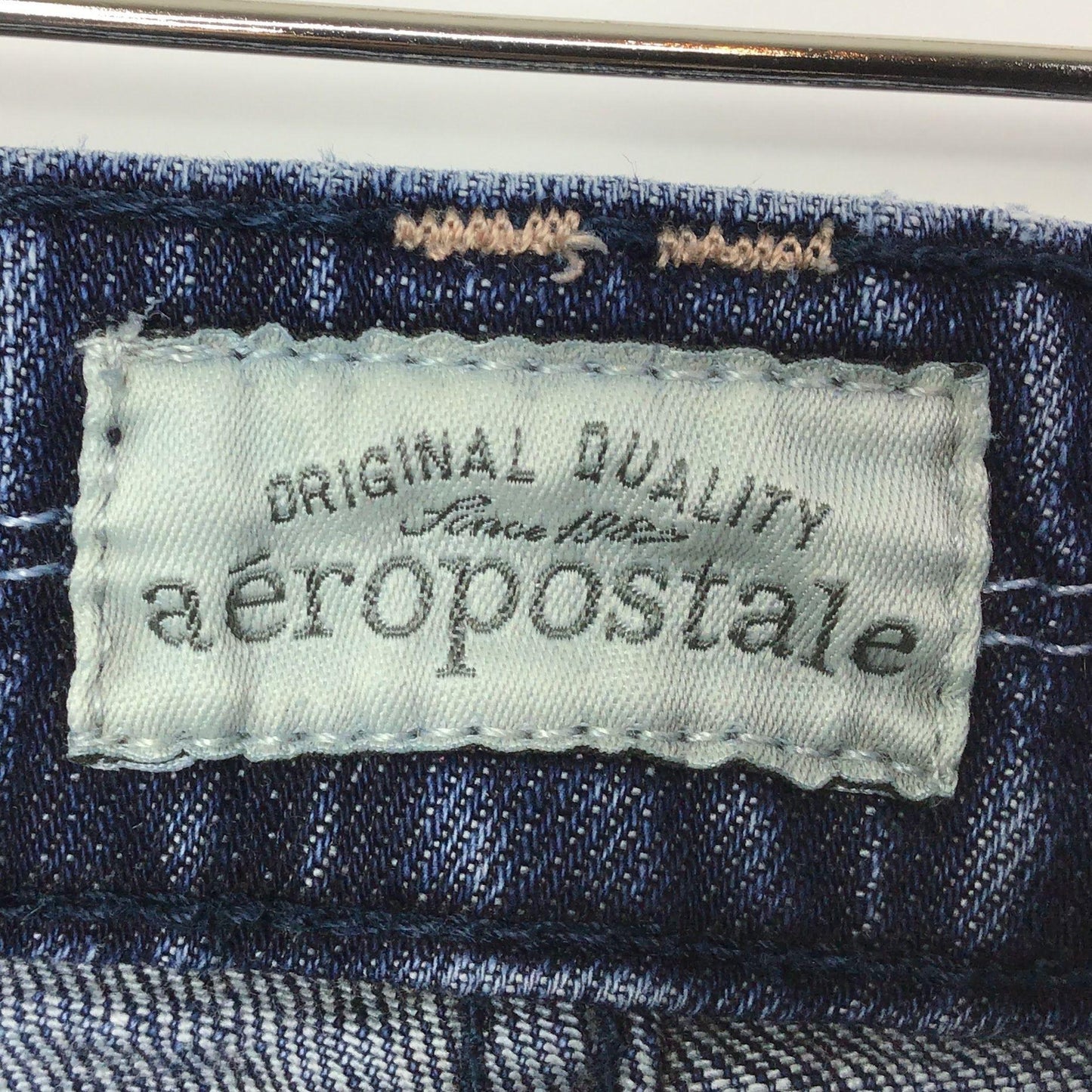 Aeropostale 5/6 Denim Jean Shorts Rolled Cuffs 4.5" Inseam Low Rise Medium Wash