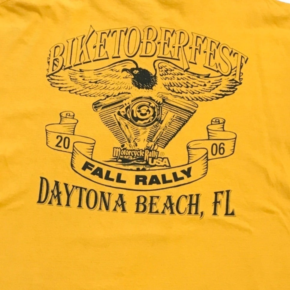 Cotton Heritage 2XL Yellow Tshirt Biketoberfest Fall Rally 2006 Daytona Beach Fl