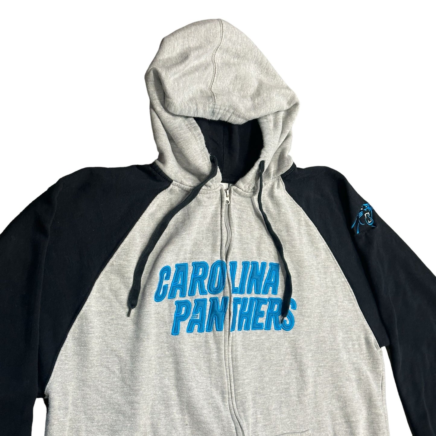 NFL Team Apparel Mens 2XLT Carolina Panthers Full Zip Hoodie Fleece Tall