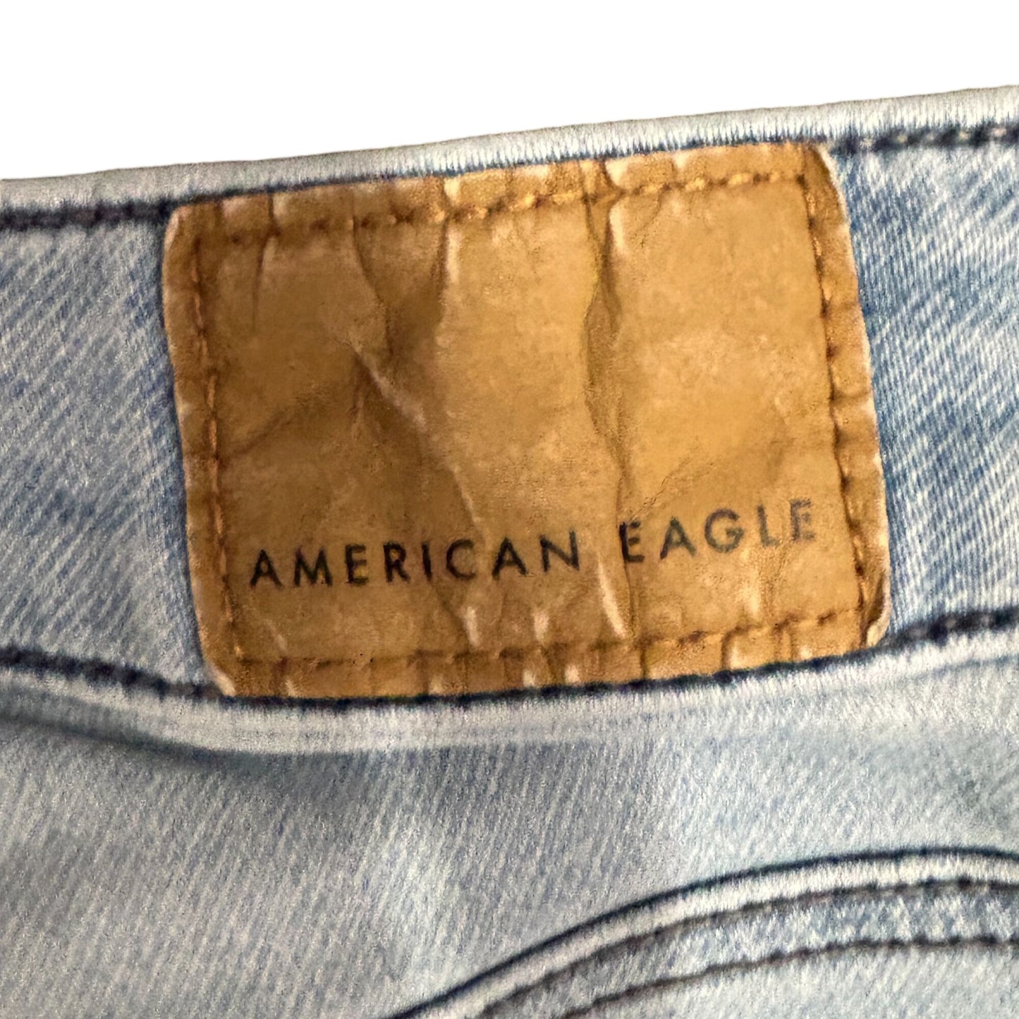 American Eagle Womens 2 Short Super Stretch Skinny Jeans Light Wash Mid Rise