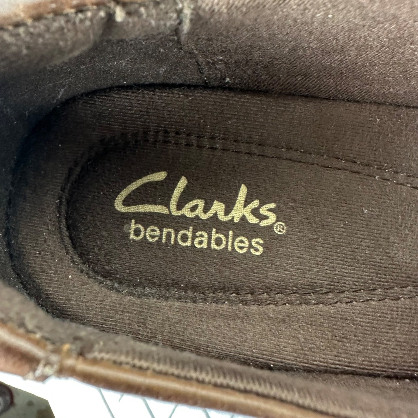 Clarks Bendables Heeled Loafer Clogs Wished Trance 8M Brown Leather Slip On