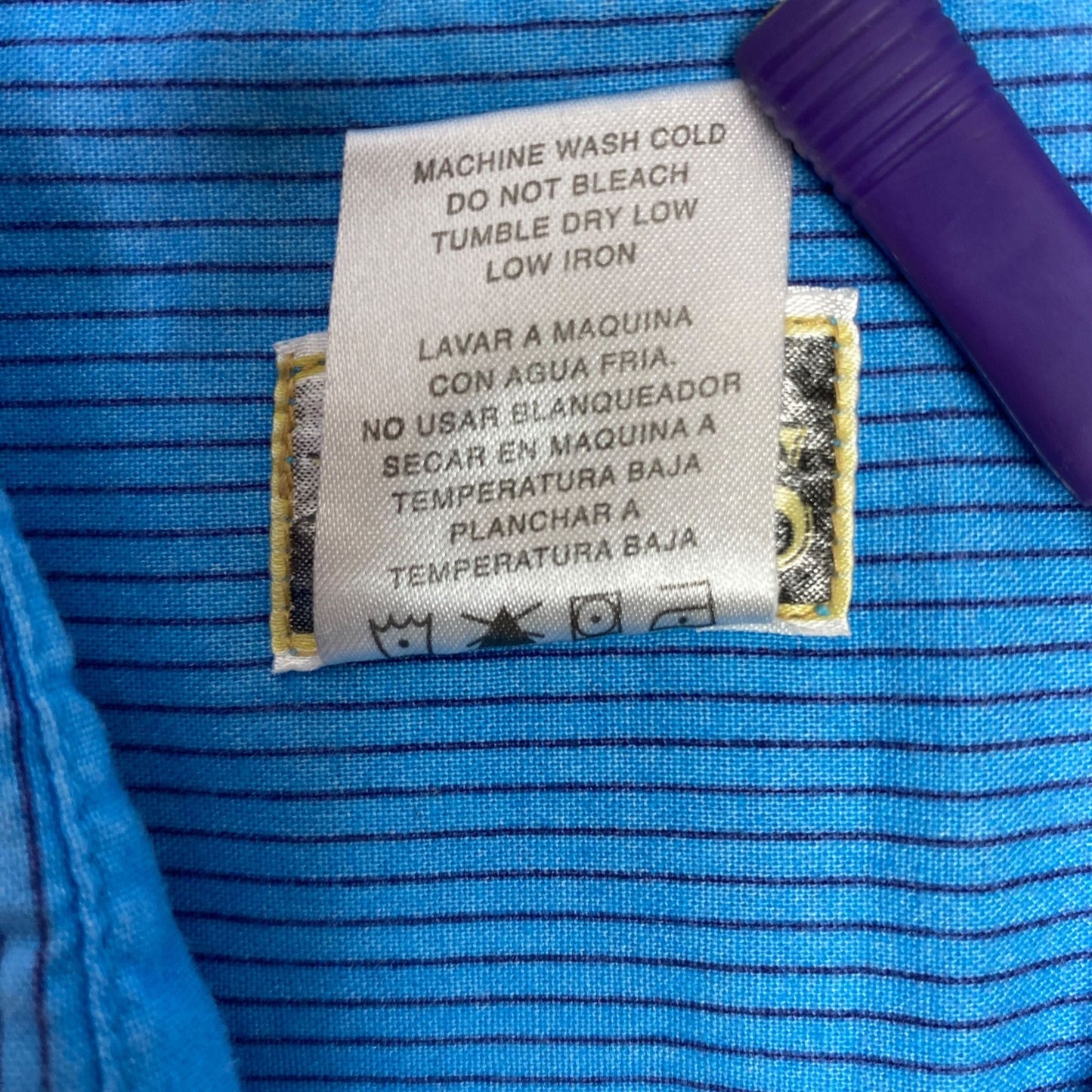 VTG Express Rider Mens 2XL Blue Pearl Snap Shirt Western Cowboy Aztec Print