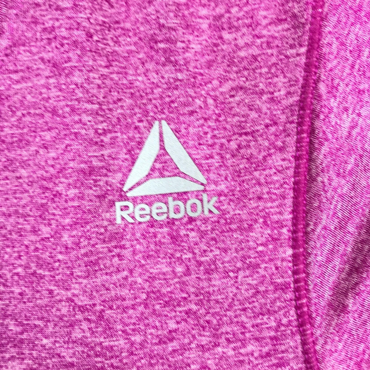 Reebok S Athletic Short Sleeve TShirt Short VNeck Heathered Pink Stretch Running