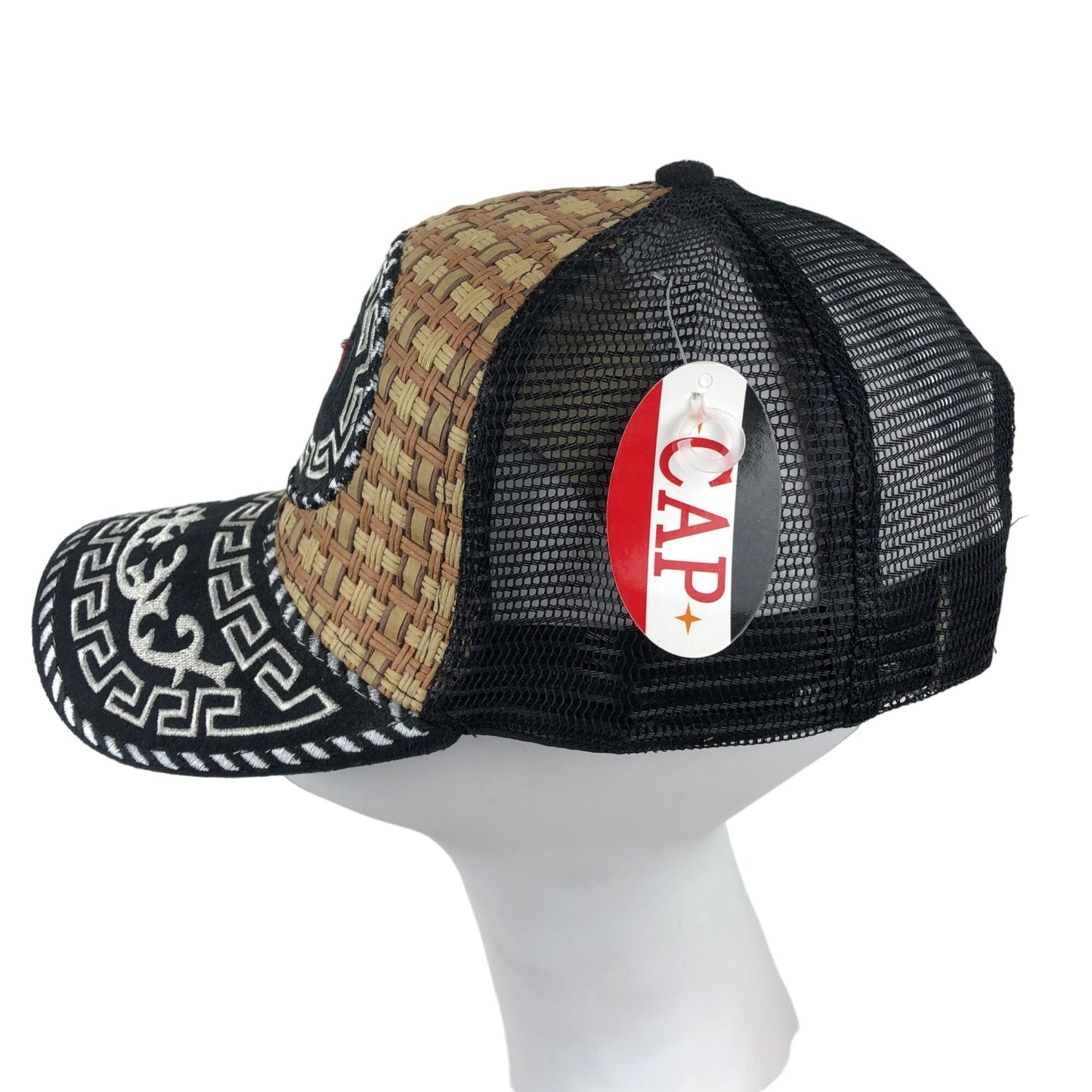 Western Cowboy Style Hat Snapback Trucker Embroidered Rooster Woven Straw Cock