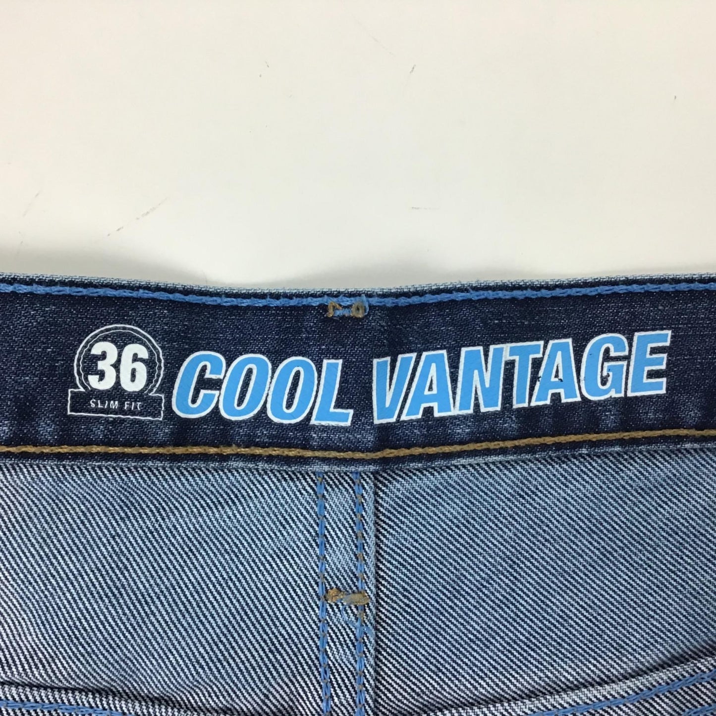 Wrangler Mens 40x30 Cool Vantage 36 Slim Fit Blue Denim Jeans Dark Wash Belted