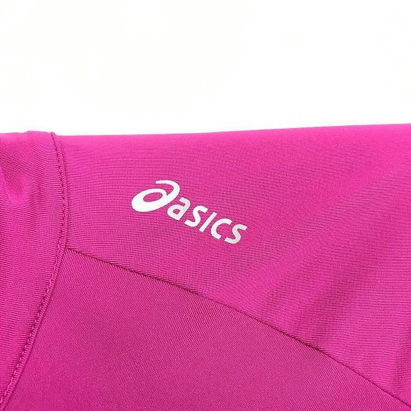 Asics Womens M Athletic Layering Jacket Zip Front Thumb Holes Pink Long Sleeve