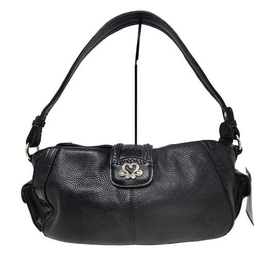 M.C. Marc Chantal Leather Purse Black Barrell Baguette Handbag Croco Gator Heart