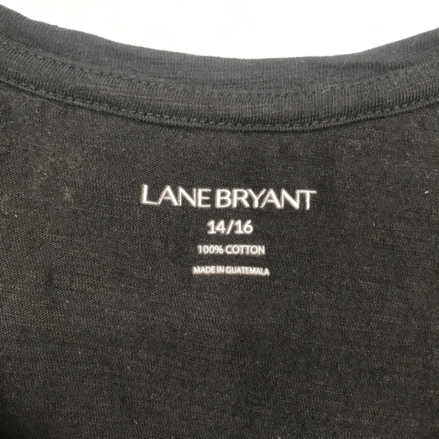 Lane Bryant 14/16 Black Tshirt Scoop Neck High Heel Print Cotton Short Sleeve