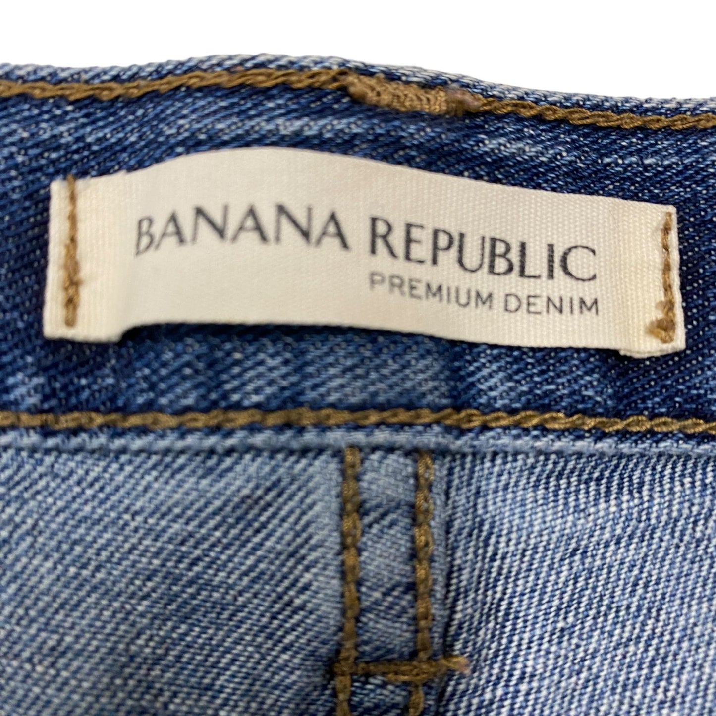 Banana Republic Womens 30 Denim Blue Jean Bermuda Shorts Distressed Cuffed