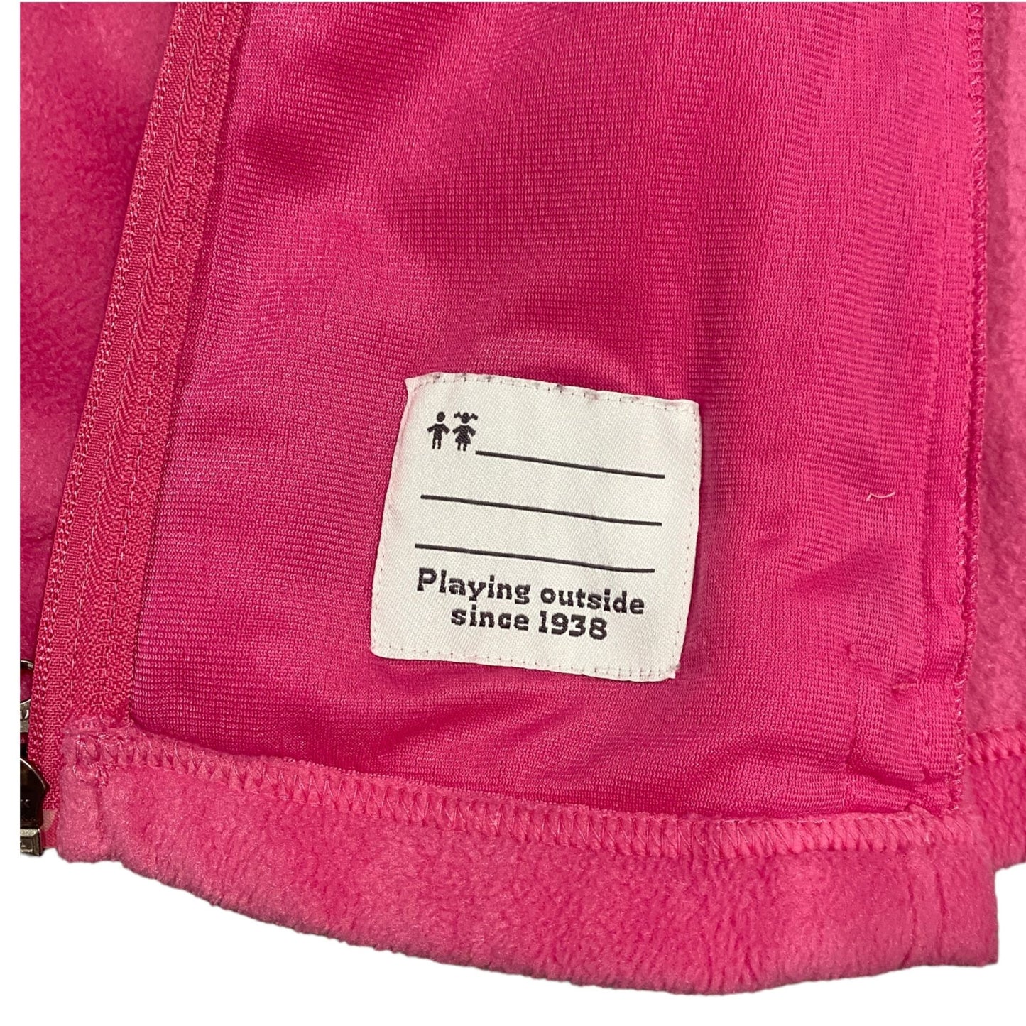 Columbia Girls Youth XL Pink Fleece Jacket Full Zip Pockets Lightweight Name Tag