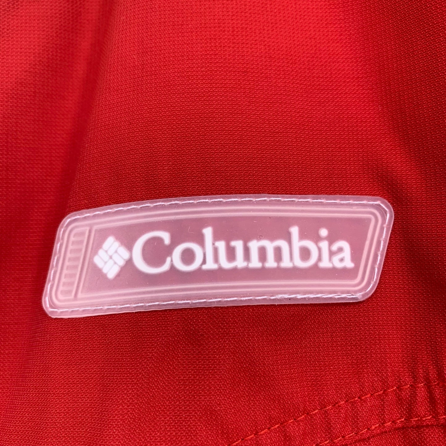 Columbia Packable Rain Jacket Windbreaker Hooded Full Zip Womans S Red Tan