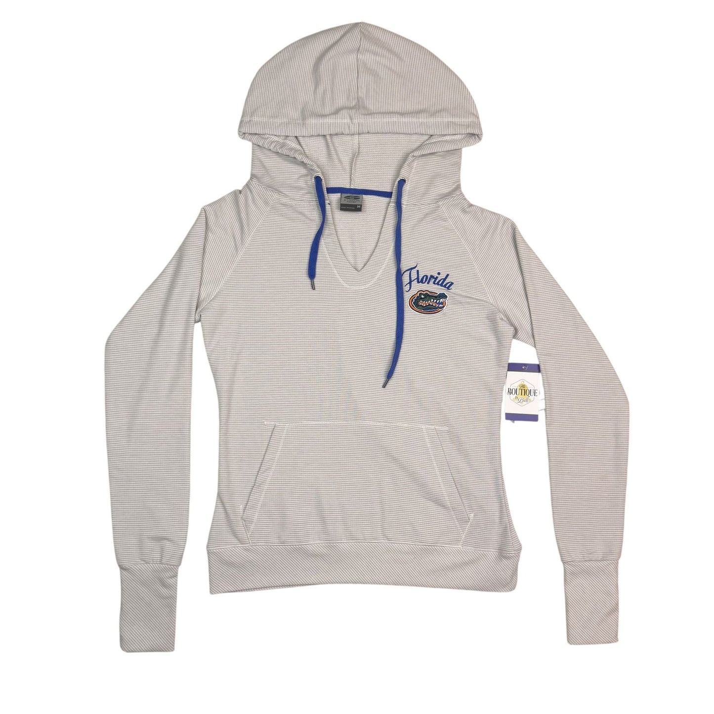 NWT Florida Gators Womens M Lightweight Hoodie Stadium Athletics Gray Striped