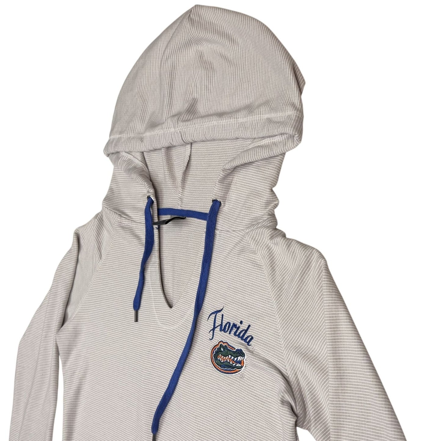 NWT Florida Gators Womens M Lightweight Hoodie Stadium Athletics Gray Striped