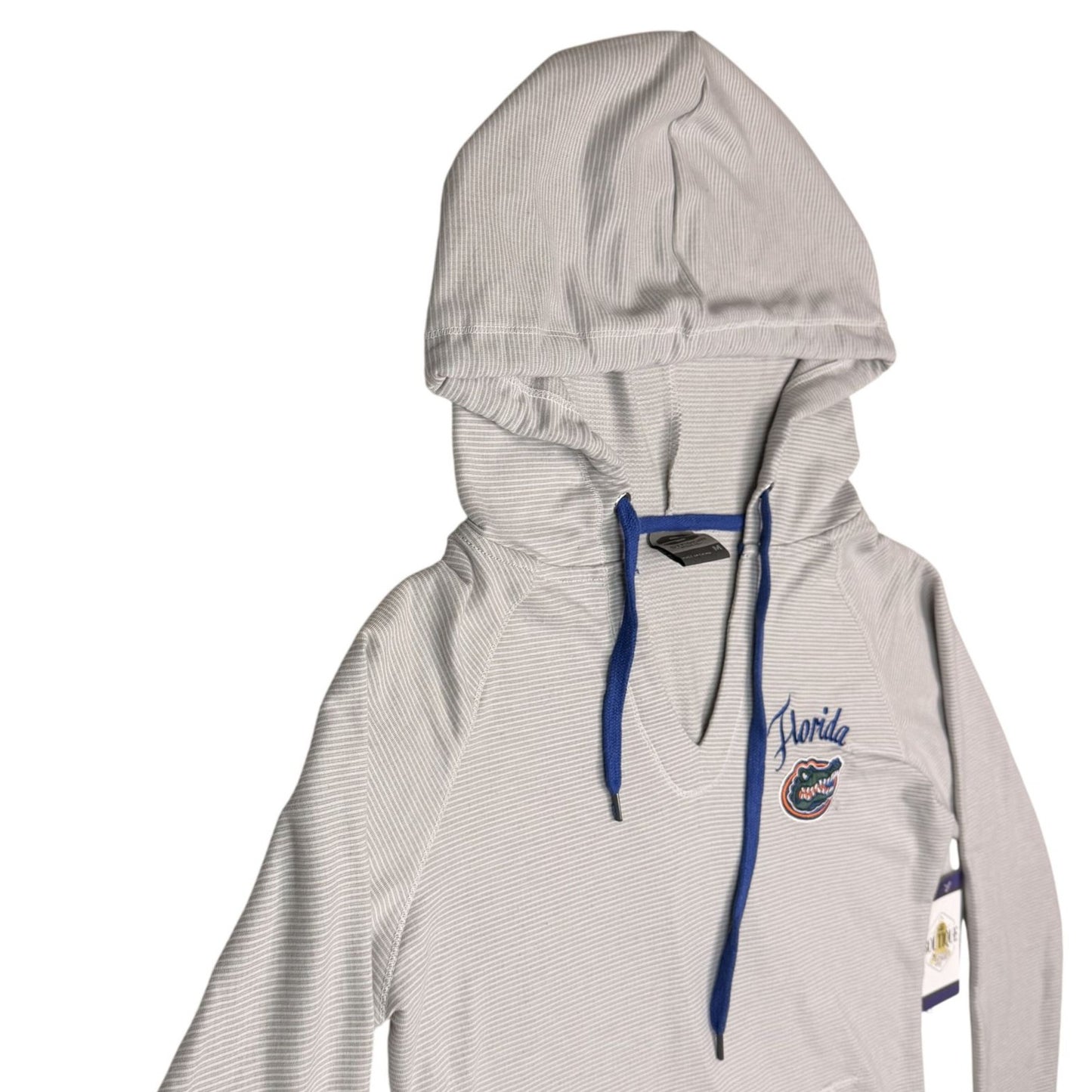 NWT Florida Gators Womens M Lightweight Hoodie Stadium Athletics Gray Striped