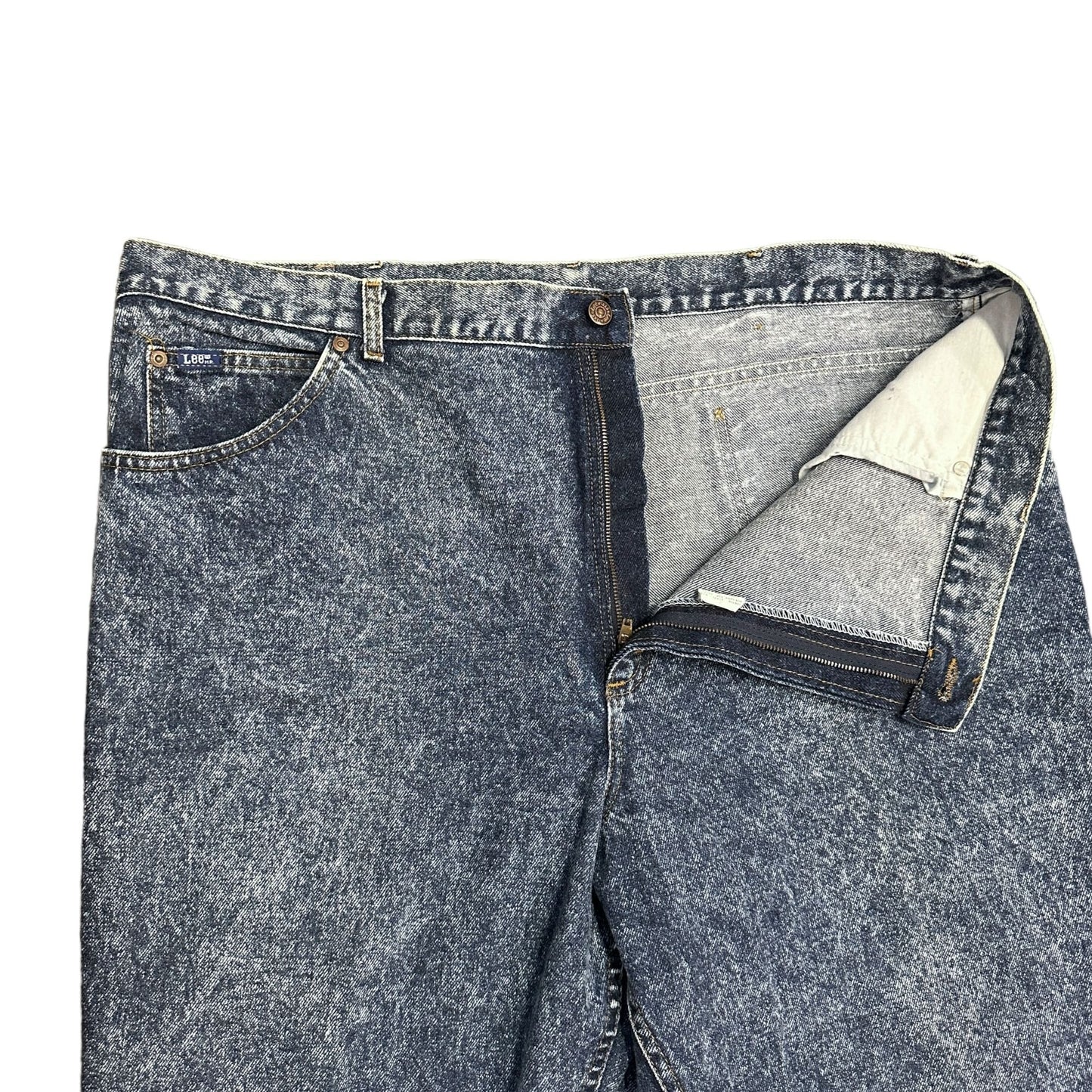 Vtg Lee Acid Wash Jeans 44x30 United Garment Workers USA NWT Y2K Grunge Normcore