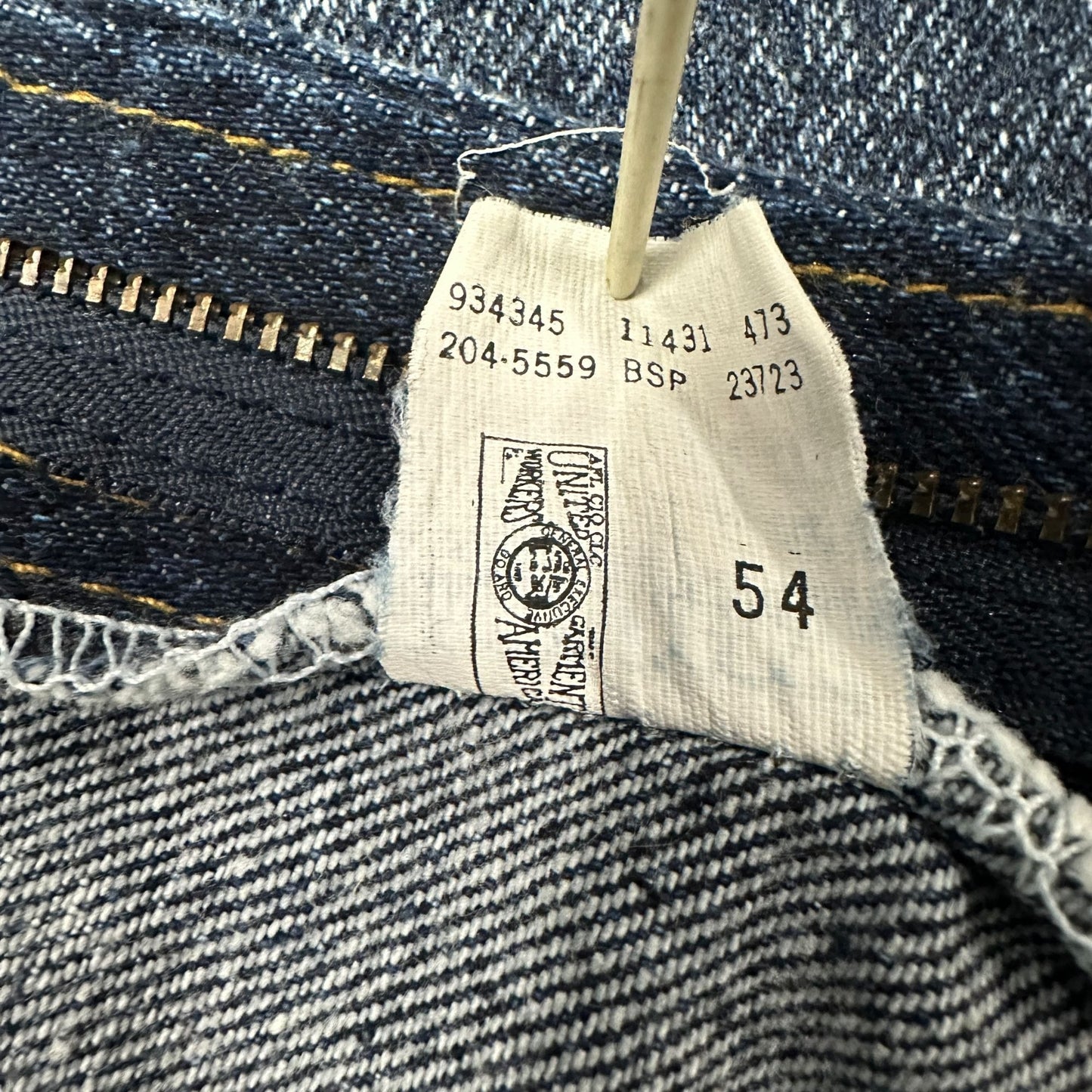 Vtg Lee Acid Wash Jeans 44x30 United Garment Workers USA NWT Y2K Grunge Normcore