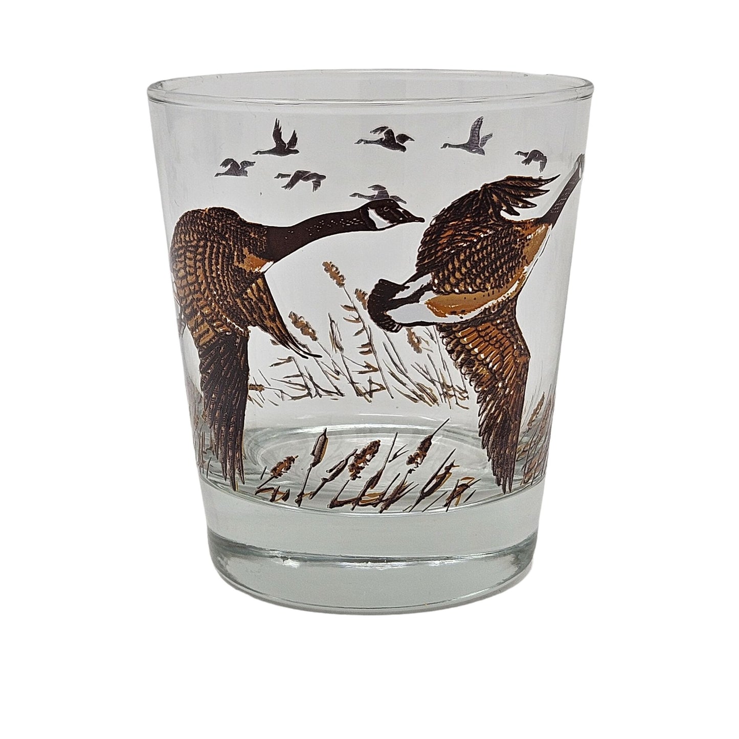 Vintage Libbey Glassware Canadian Geese Highball Glasses Sportsman Goose Barware