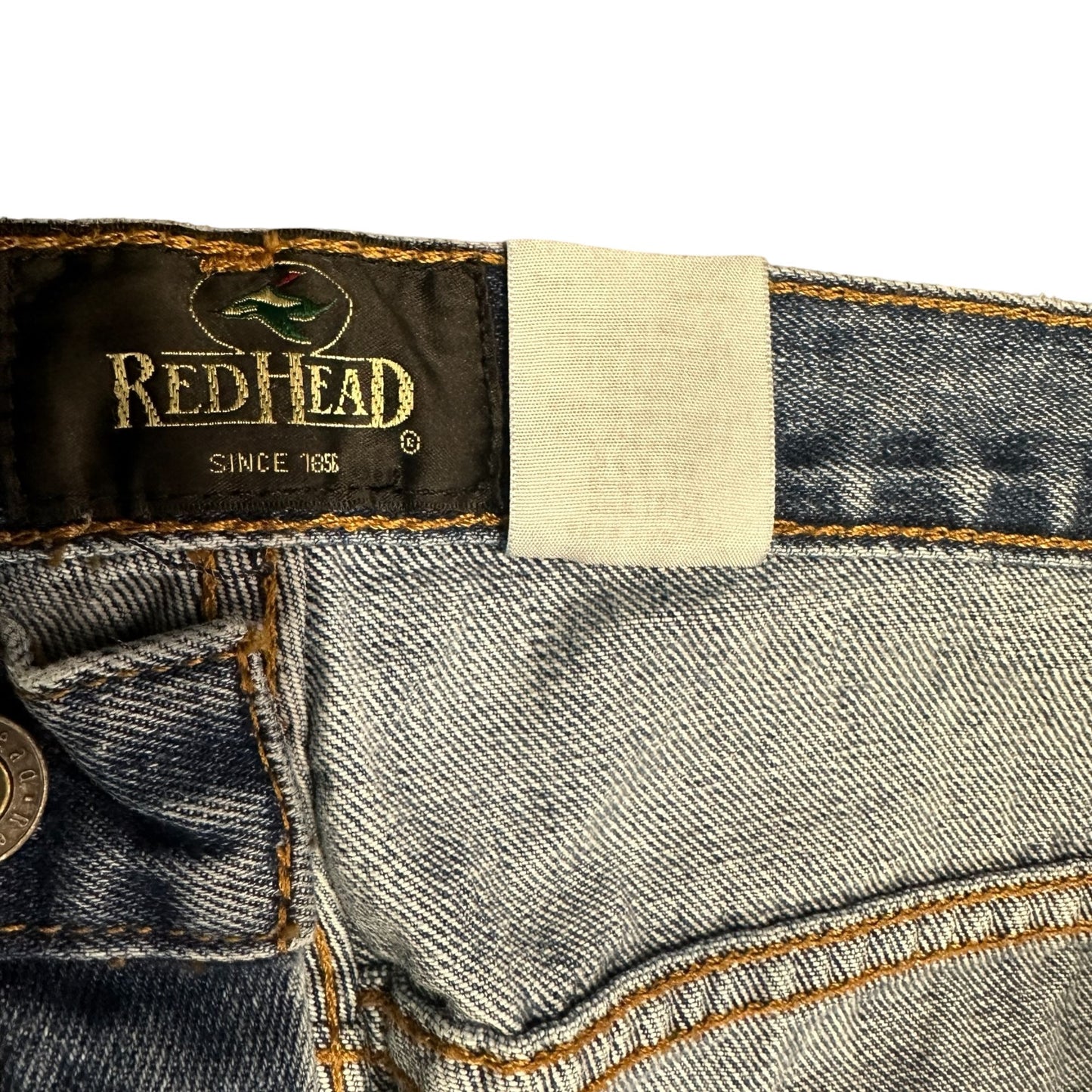 RedHead Mens 34x30 Relaxed Fit Straight Leg Jeans Blue Denim Light Wash 5 Pocket