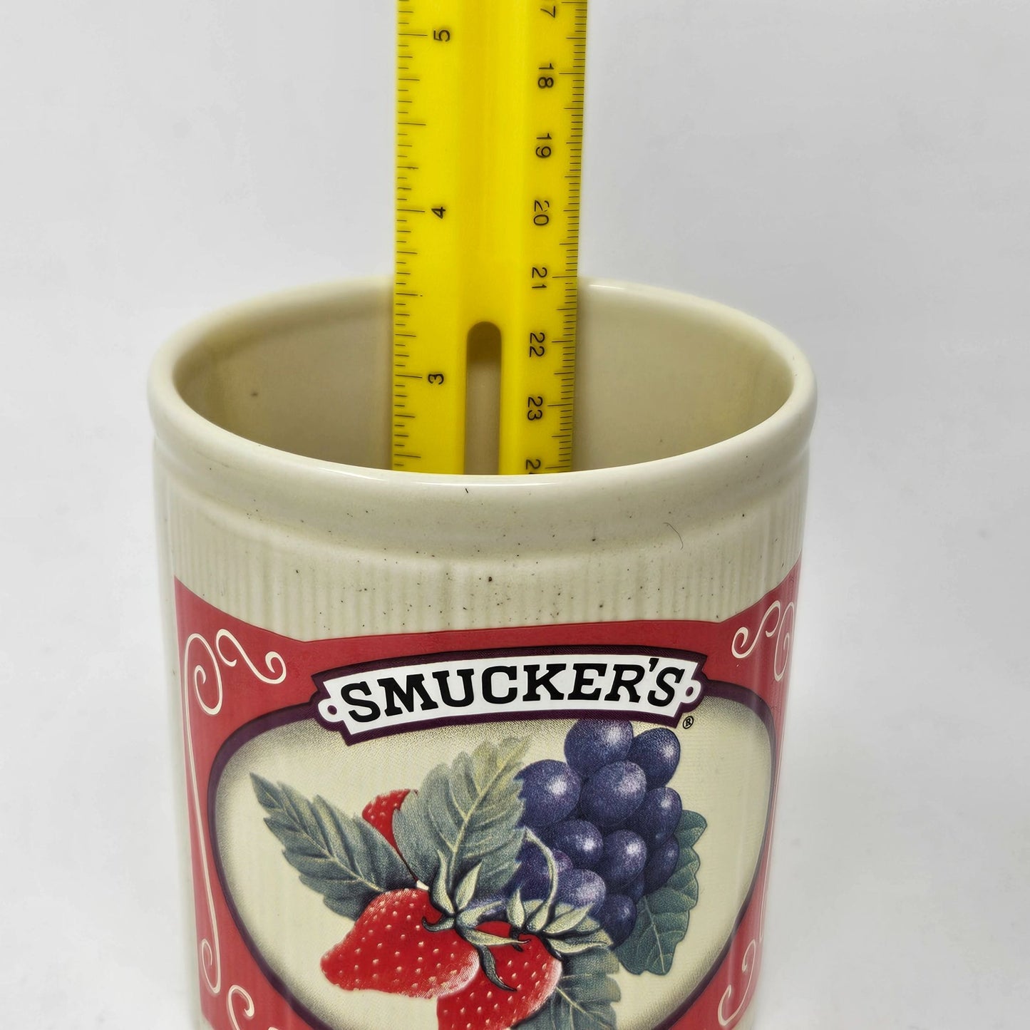 Vintage Houston Harvest JM Smuckers Ceramic Jar Crock Kitchen Home Decor #31882