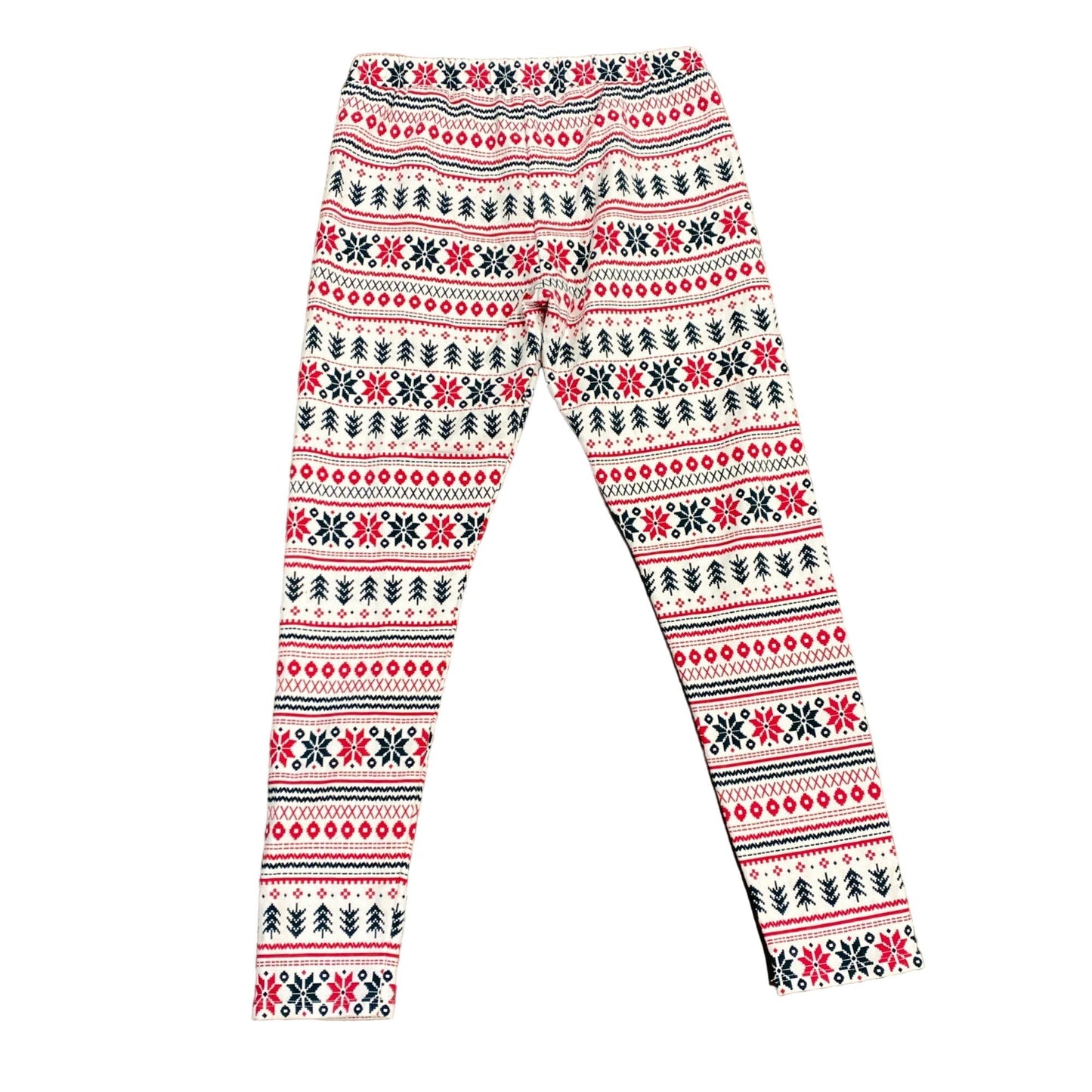 The Childrens Place Youth XXL Fairisle Christmas Leggings Red Green White Comfy