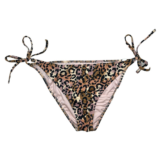 Shade & Shore Womens M Bikini Bottom Side-Tie Cheeky Animal Print Leopard Brown