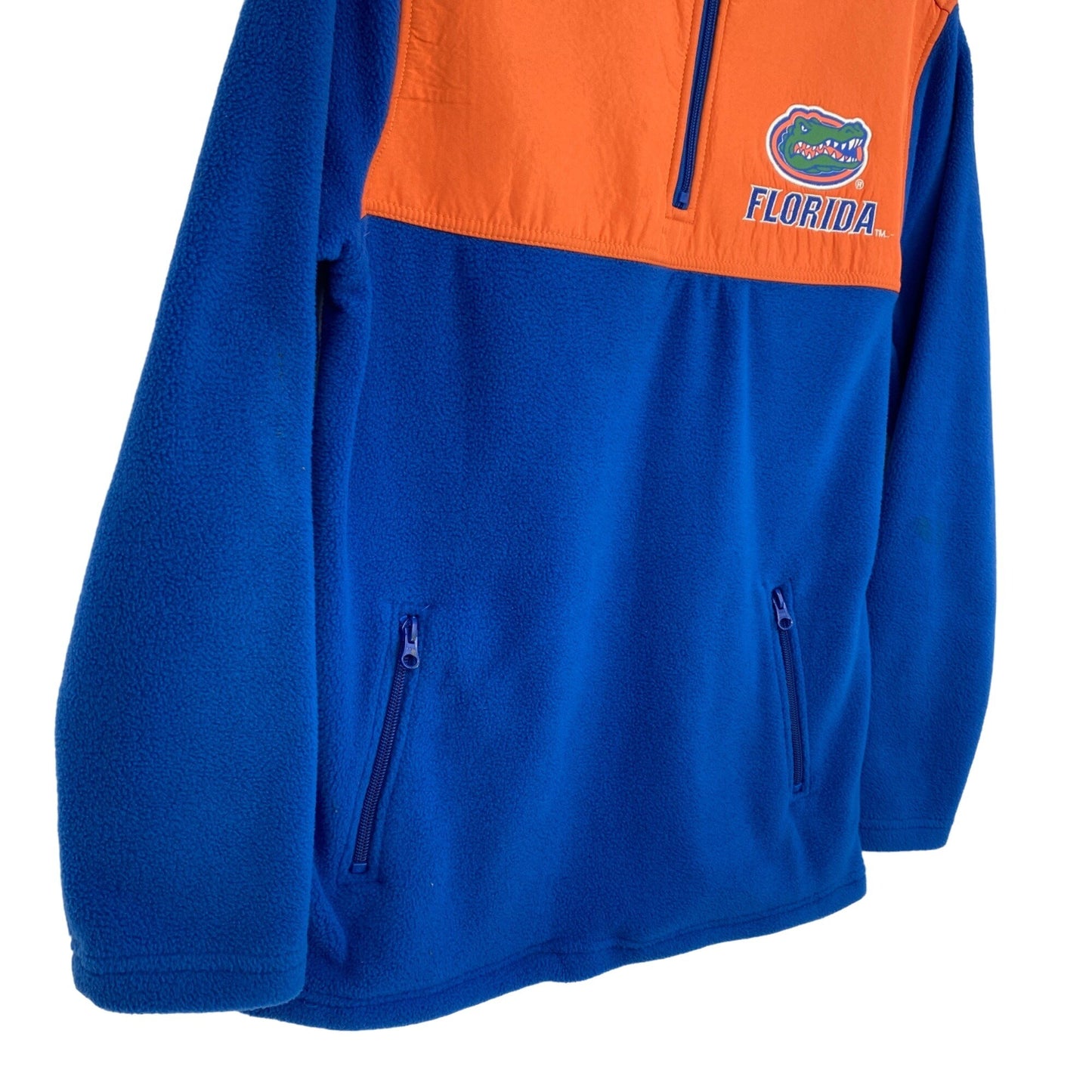 Peak Season Youth L UF Gators 1/4 Zip Jacket Fleece Mock Neck Zip Pockets Blue