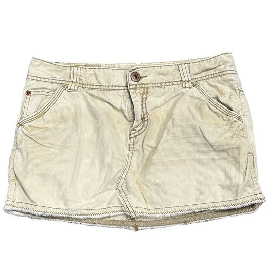 Vintage American Eagle Corduroy Mini Skirt 6 Cream Y2K Indie Sleaze Soft Girl