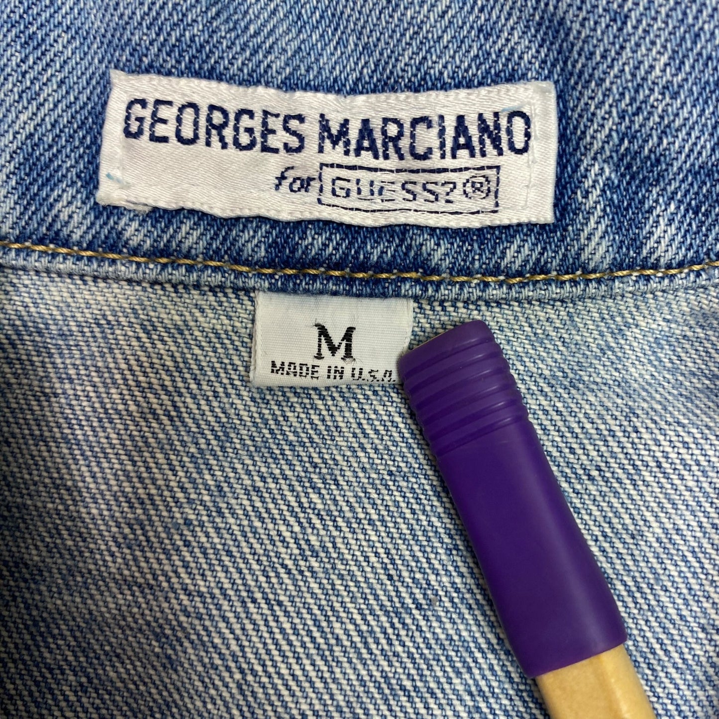 Vintage George Marciano Guess Mens M Denim Jean Trucker Jacket USA Made 1986