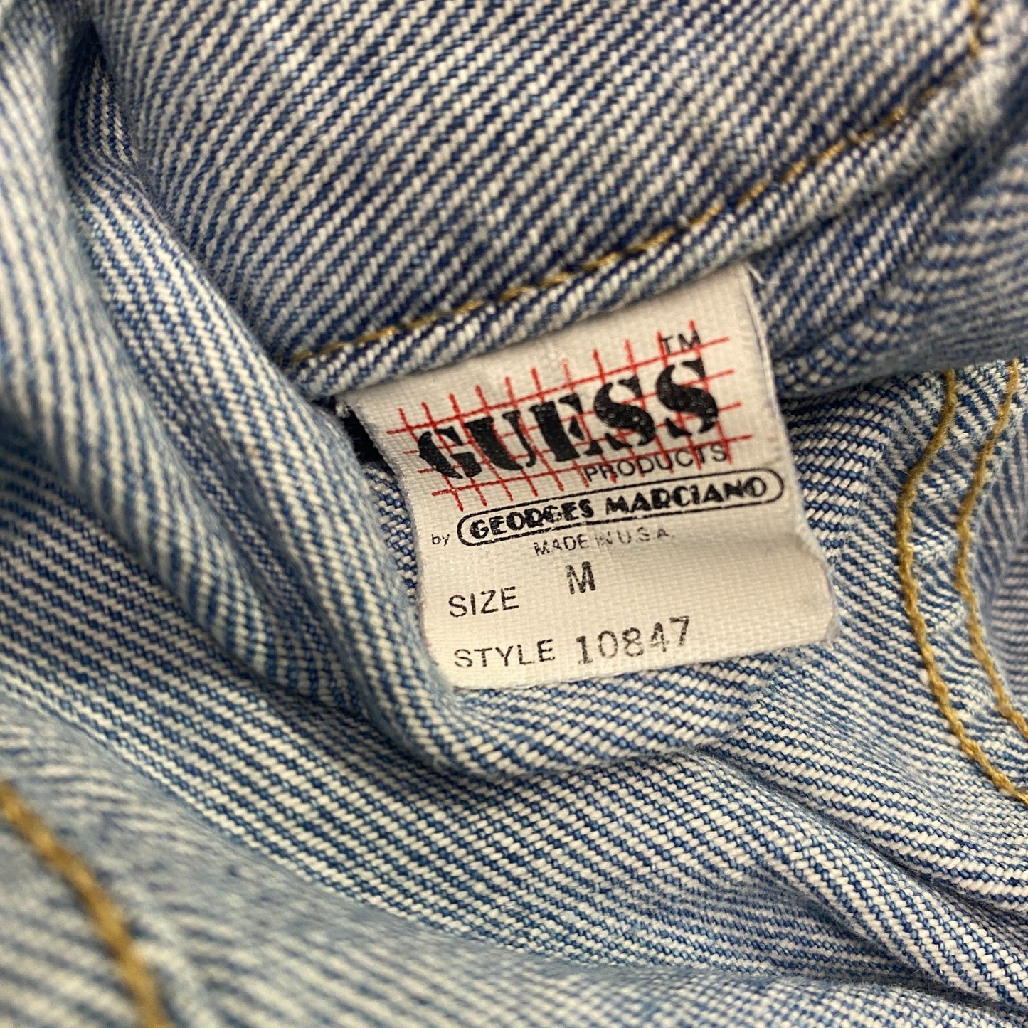 Vintage George Marciano Guess Mens M Denim Jean Trucker Jacket USA Made 1986