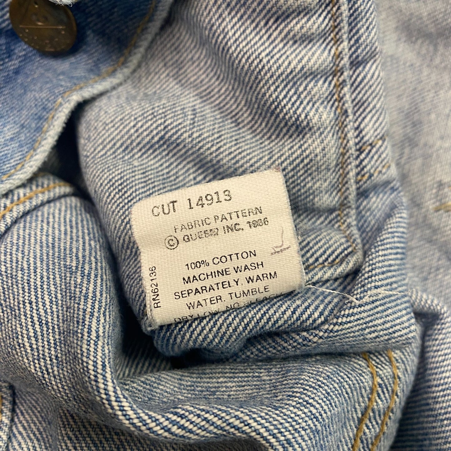 Vintage George Marciano Guess Mens M Denim Jean Trucker Jacket USA Made 1986