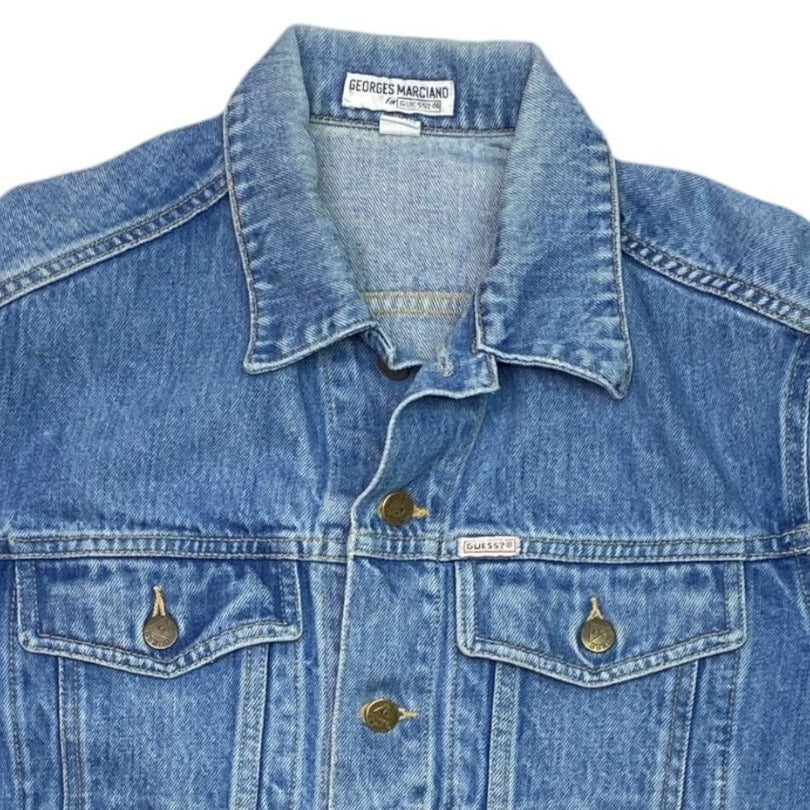 Vintage George Marciano Guess Mens M Denim Jean Trucker Jacket USA Made 1986