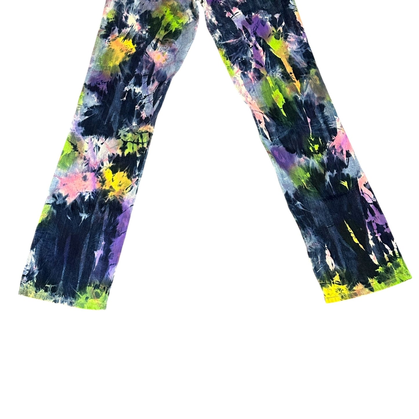 Levis Womens 594 28x33 Tie Dye Straight Leg Jeans Stretch Funky Festival