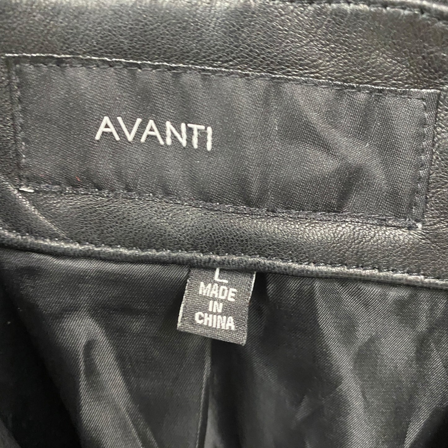 Avanti Leather Jacket Blazer Long Line L Black 3 Button Pockets Minimalist Retro