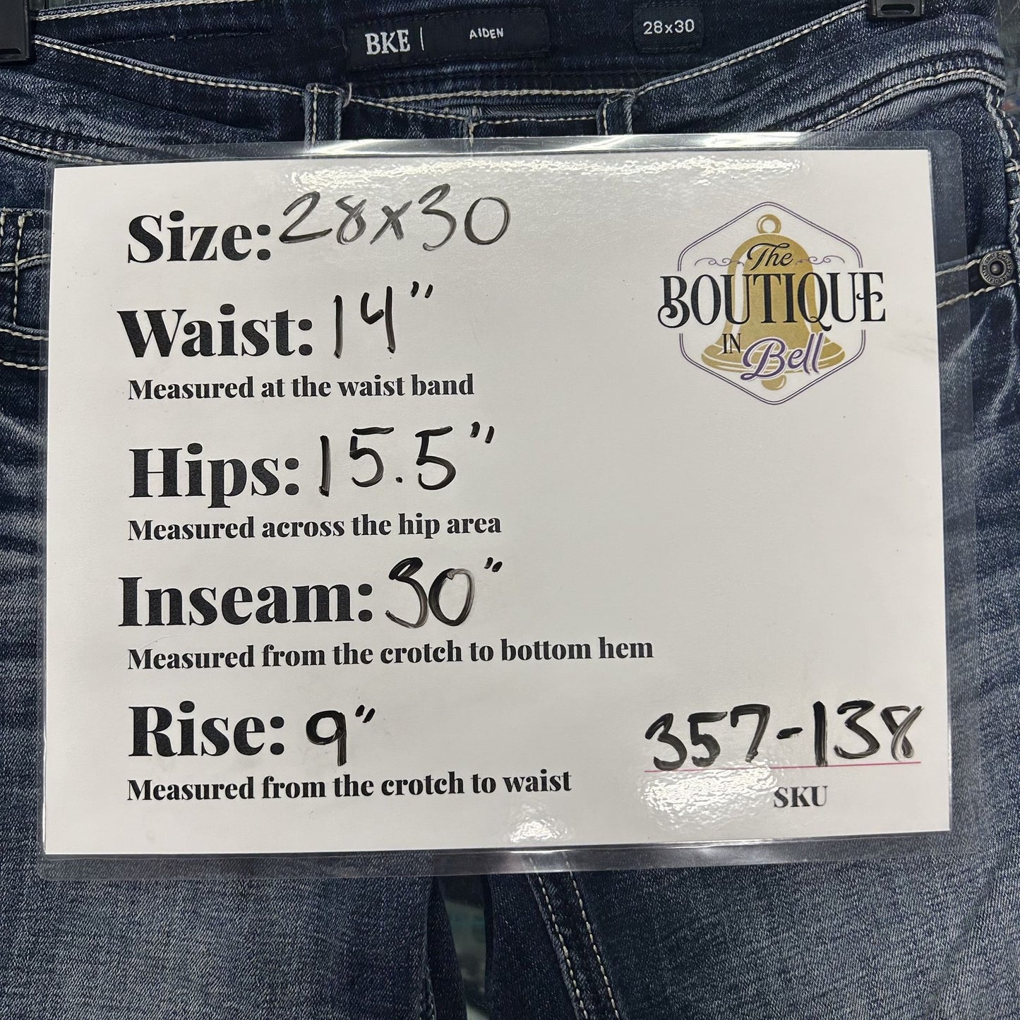 Buckle Brand BKE Mens 28x30 Aiden Bootcut Jeans Stretch Slim Fit Thick Stitching