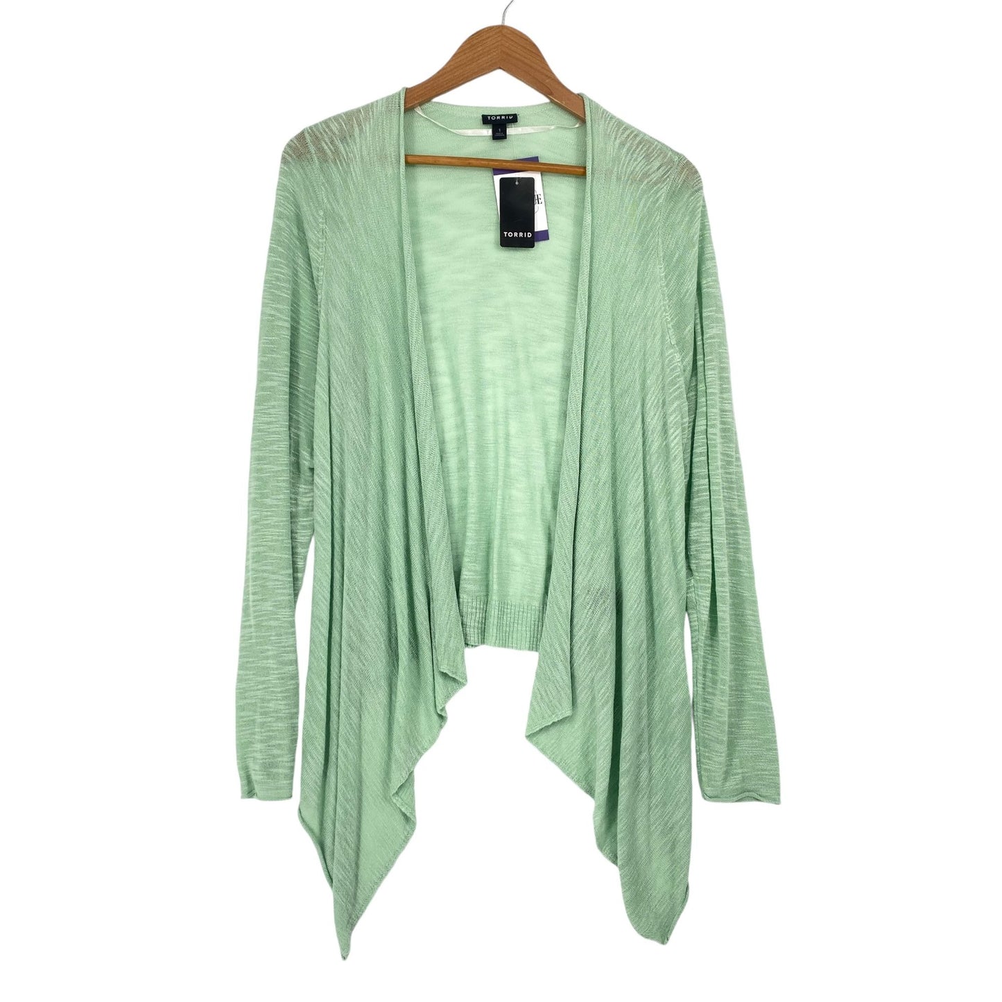 NWT Torrid Womens 1X 14-16 Jade Green Cardigan Open Front Lightweight Layering