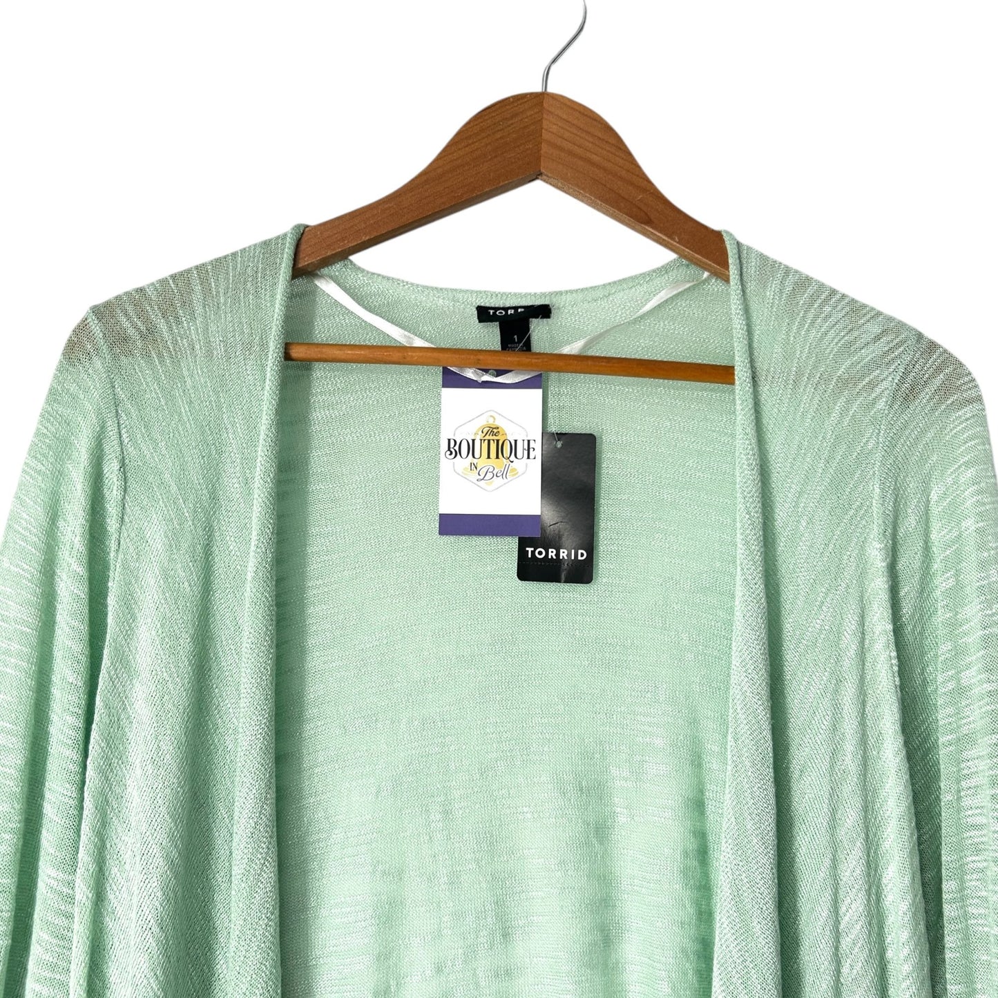 NWT Torrid Womens 1X 14-16 Jade Green Cardigan Open Front Lightweight Layering