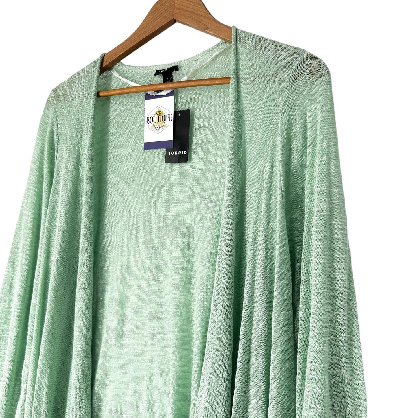 NWT Torrid Womens 1X 14-16 Jade Green Cardigan Open Front Lightweight Layering